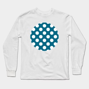 Lunares Blancos Fondo Azul Estilo Flamenco Long Sleeve T-Shirt